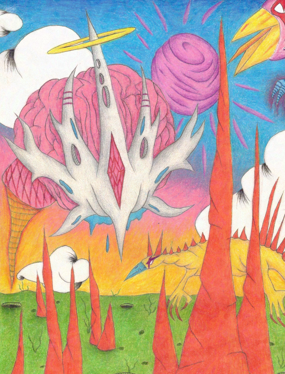 Mind Upload. Colored Pencil.